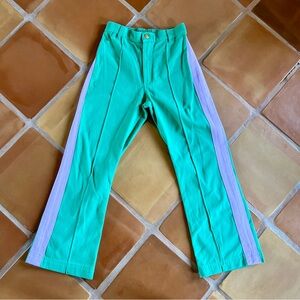 Big Bud Press Western Cavalry Pants in Seafoam Green with Lilac Stripe, in XS.